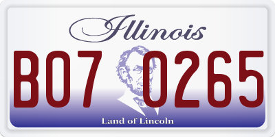IL license plate B070265