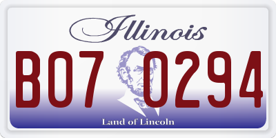 IL license plate B070294