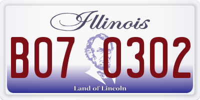 IL license plate B070302