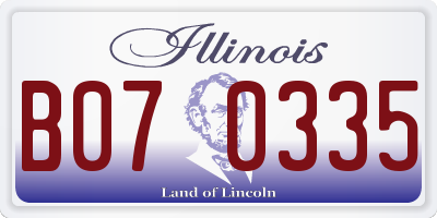IL license plate B070335