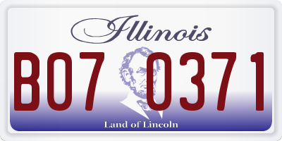 IL license plate B070371