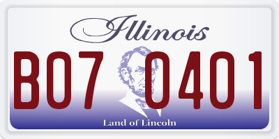 IL license plate B070401