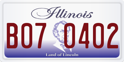 IL license plate B070402