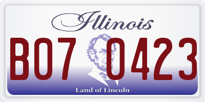 IL license plate B070423