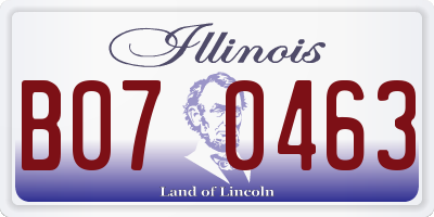 IL license plate B070463