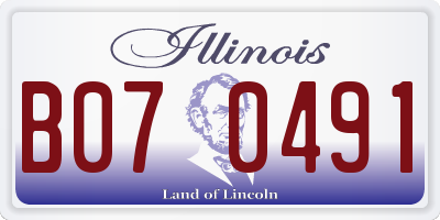 IL license plate B070491