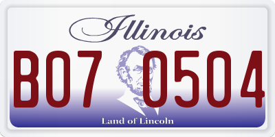 IL license plate B070504
