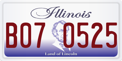 IL license plate B070525