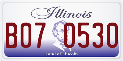 IL license plate B070530