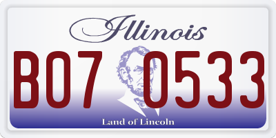 IL license plate B070533