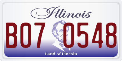 IL license plate B070548