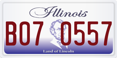 IL license plate B070557