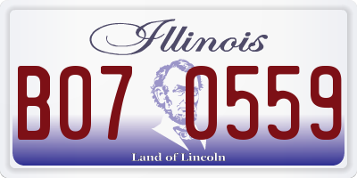 IL license plate B070559