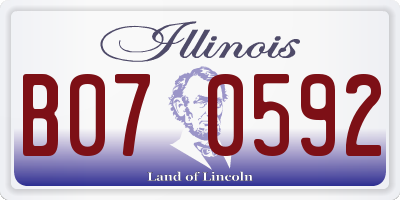 IL license plate B070592