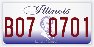IL license plate B070701