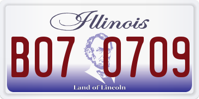 IL license plate B070709