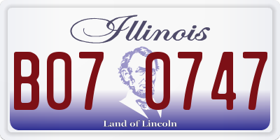 IL license plate B070747