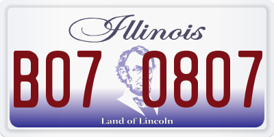 IL license plate B070807