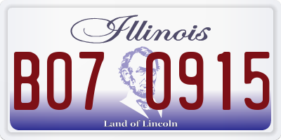 IL license plate B070915