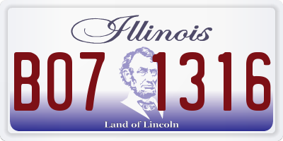IL license plate B071316