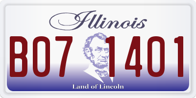 IL license plate B071401