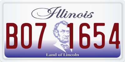 IL license plate B071654