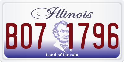 IL license plate B071796