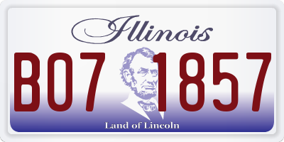IL license plate B071857