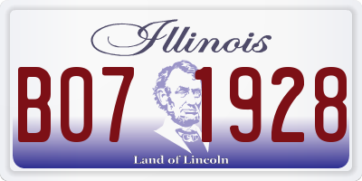 IL license plate B071928