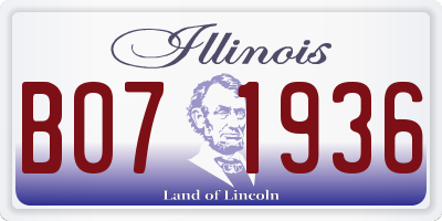 IL license plate B071936