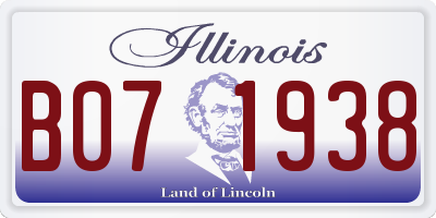 IL license plate B071938