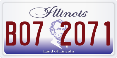 IL license plate B072071
