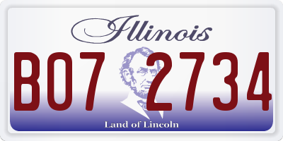 IL license plate B072734