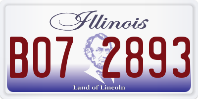 IL license plate B072893