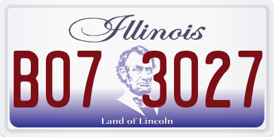 IL license plate B073027