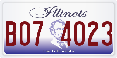 IL license plate B074023