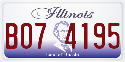 IL license plate B074195