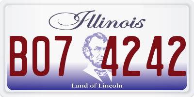 IL license plate B074242