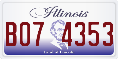 IL license plate B074353