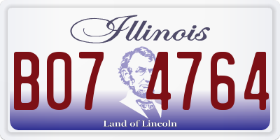 IL license plate B074764