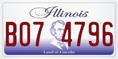 IL license plate B074796