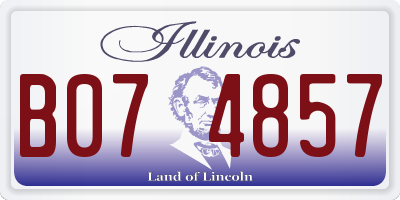IL license plate B074857