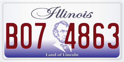 IL license plate B074863