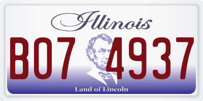 IL license plate B074937