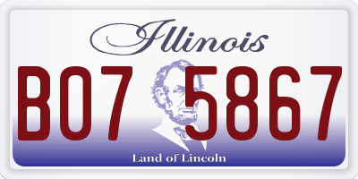 IL license plate B075867
