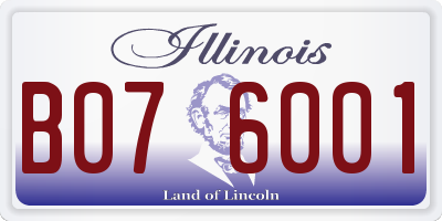 IL license plate B076001