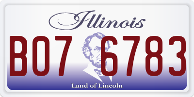 IL license plate B076783