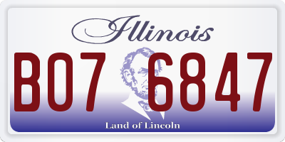 IL license plate B076847