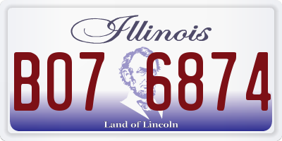 IL license plate B076874