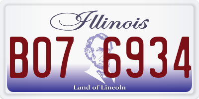 IL license plate B076934